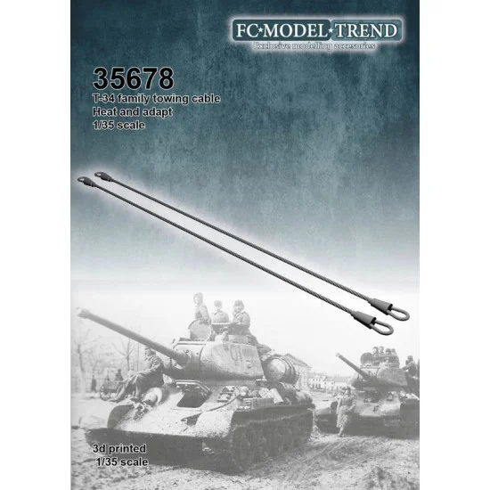FC Model Trend 35678 1/35 T-34 Family Towing Cables (3d printed, adaptable when heated)