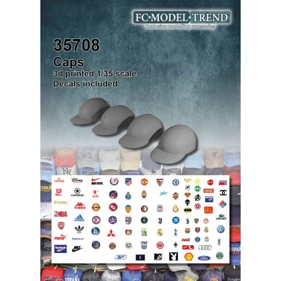 FC Model Trend 35708 1/35 Baseball Caps w/Decals - Model Figures