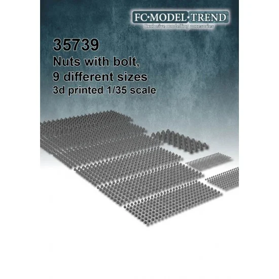 FC Model Trend 35739 1/35 Nuts with Bolt (9 different sizes) - Military Vehicles & Tanks