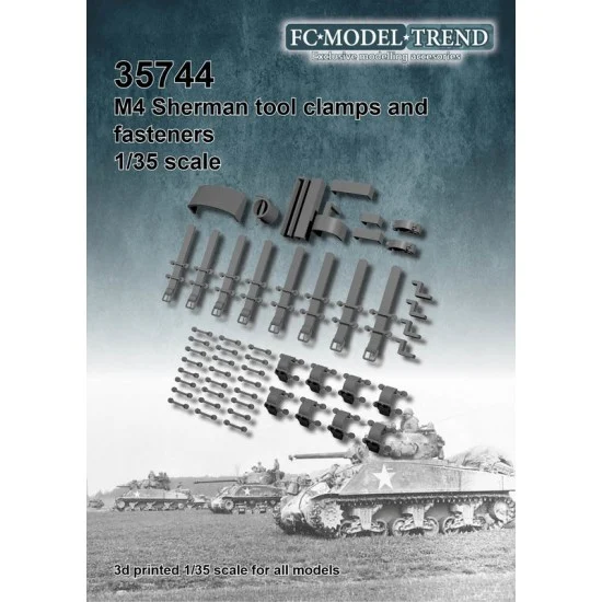 FC Model Trend 35744 1/35 M4 Sherman Tool Clamps & Fasteners - Military Vehicles & Tanks