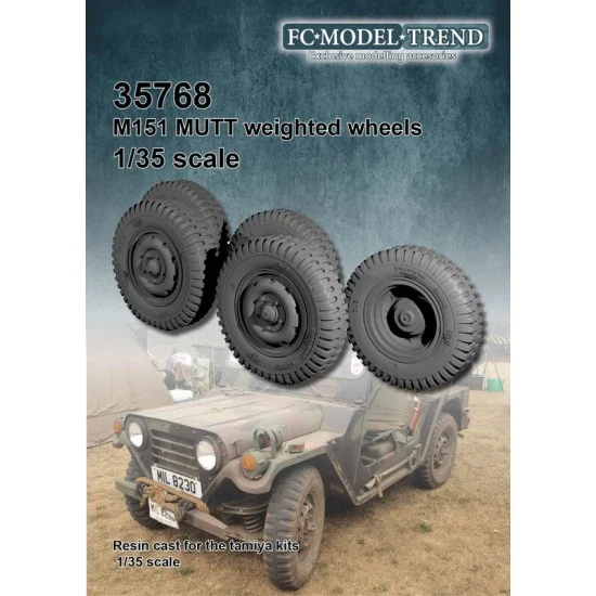 FC Model Trend 35768 1/35 Ford Mutt M151 Weighted Wheels for Tamiya kits - Military Vehicles & Tanks