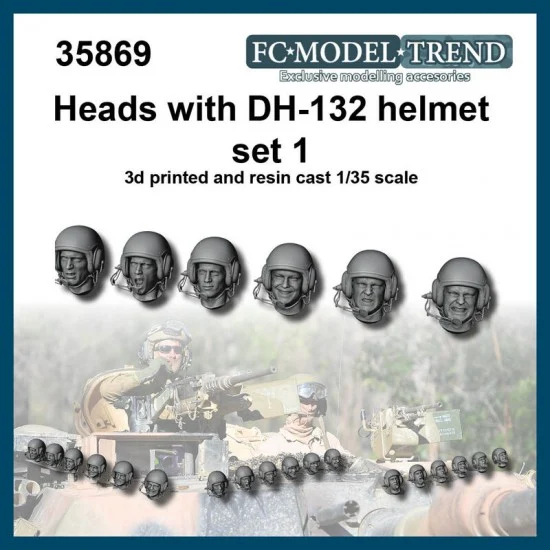 FC Model Trend 35869 1/35 Dh.132 Helmet Heads Set 1 - Model Figures