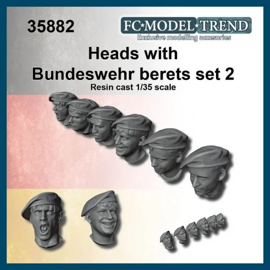 FC Model Trend 35882 1/35 Bundeswehr Tank Crew Heads #2 - Model Figures