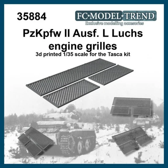 FC Model Trend 35884 1/35 Panzer II Ausf. L Luchs Engine Cover Mesh Grilles for Tasca kits - Military Vehicles & Tanks