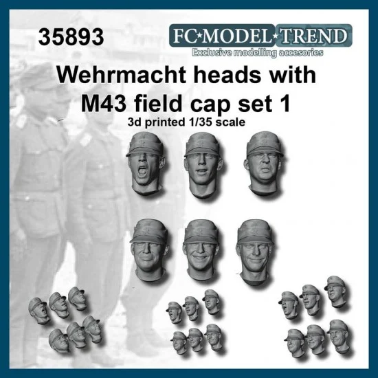 FC Model Trend 35893 1/35 Wehrmacht Heads w/M-43 Cap