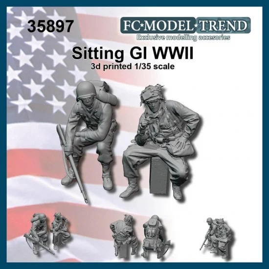 FC Model Trend 35897 1/35 WWII Sitting GI - Model Figures