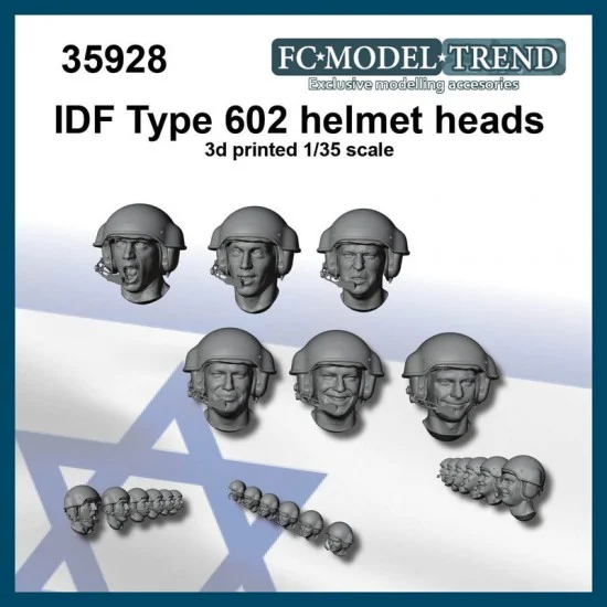 FC Model Trend 35928 1/35 IDF Type 602 Helmet Heads Set - Model Figures