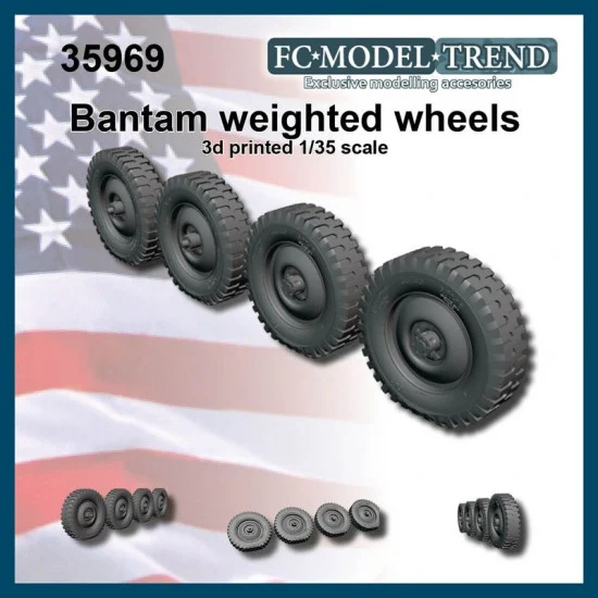 FC Model Trend 35969 1/35 Bantam Jeep Weighted Wheels - Military Vehicles & Tanks