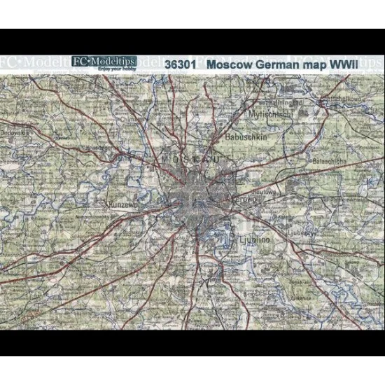 FC Model Trend 36301 1/35 Self-adhesive Base - WWII German Map of Moscow