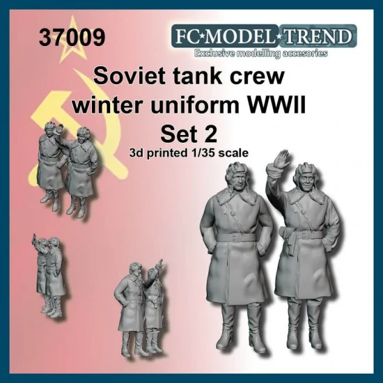 FC Model Trend 37009 1/35 WWII Soviet Tank Crew in Winter Uniform set 2 - Model Figures