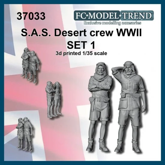 FC Model Trend 37033 1/35 SAS Desert Jeep Crew, Set 1 - Model Figures