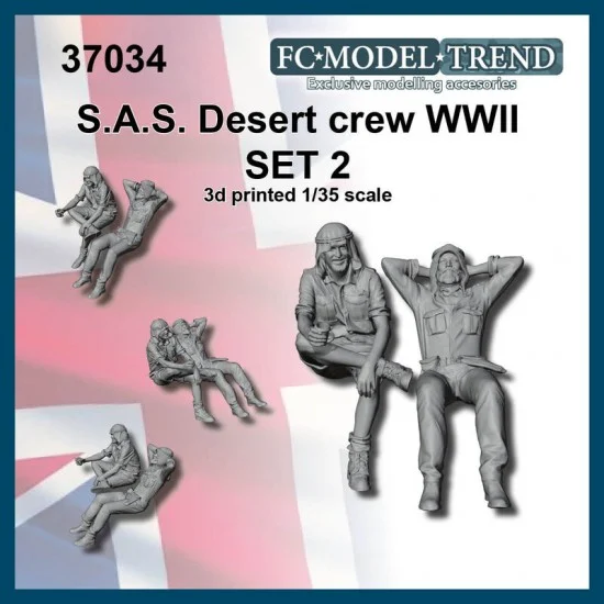 FC Model Trend 37034 1/35 SAS Desert Jeep Crew, Set 2 - Model Figures