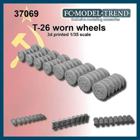 FC Model Trend 37069 1/35 T-26 & Variants Worn Wheels