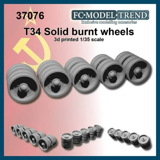 FC Model Trend 37076 1/35 T-34 Burnt Dish Wheels