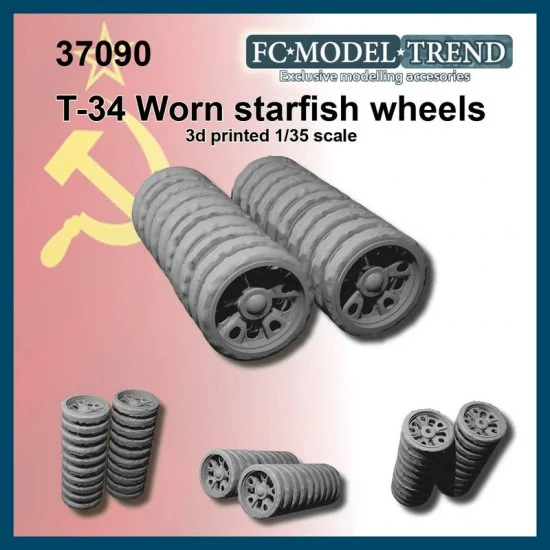 FC Model Trend 37090 1/35 T-34 "Starfish" Worn Wheels
