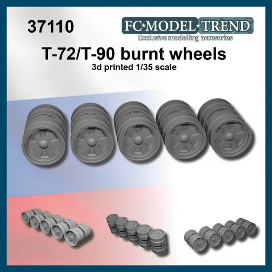 FC Model Trend 37110 1/35 T-72/T-90 Burnt Wheels