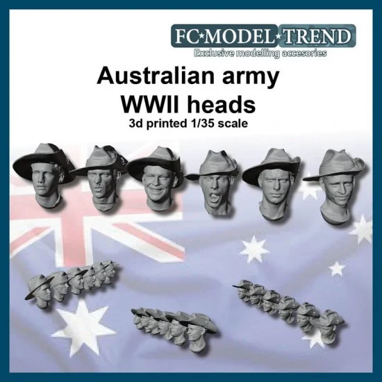 FC Model Trend 37177 1/35 WWII Australian Heads - Model Figures