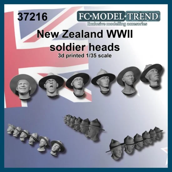 FC Model Trend 37216 1/35 WWII New Zeland Soldier Heads - Model Figures