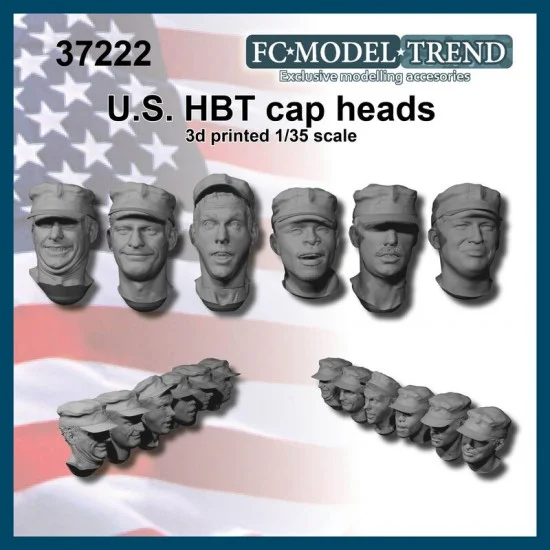 FC Model Trend 37222 1/35 US Heads w/HBT Cap - Model Figures