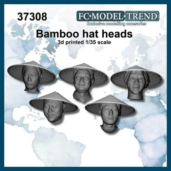 FC Model Trend 37308 1/35 Bamboo Hat Heads - Model Figures