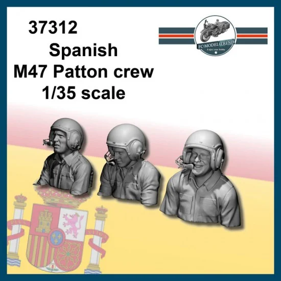 FC Model Trend 37312 1/35 Spanish M47 Patton Crews (3 Busts) - Model Figures