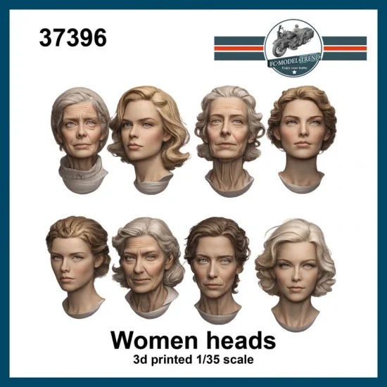FC Model Trend 37396 1/35 Women Heads (8pcs) - Model Figures