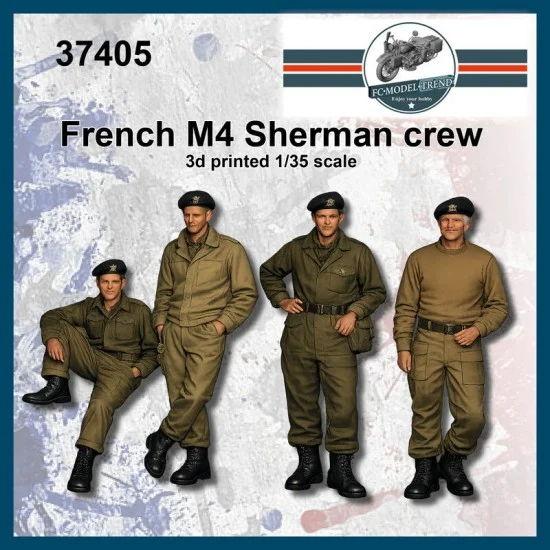 FC Model Trend 37405 1/35 French M4 Tank Crew 1945 - Model Figures