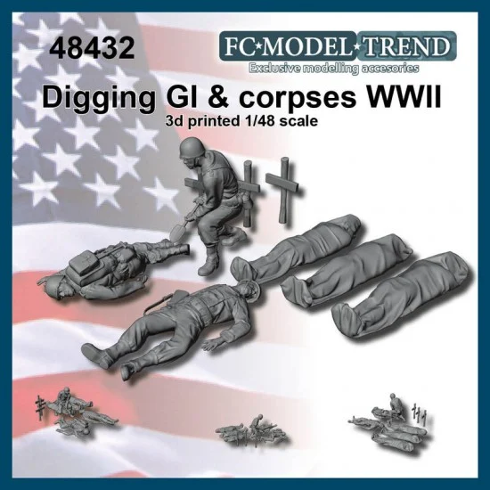 FC Model Trend 48432 1/48 Fallen GI & Corpses - Model Figures