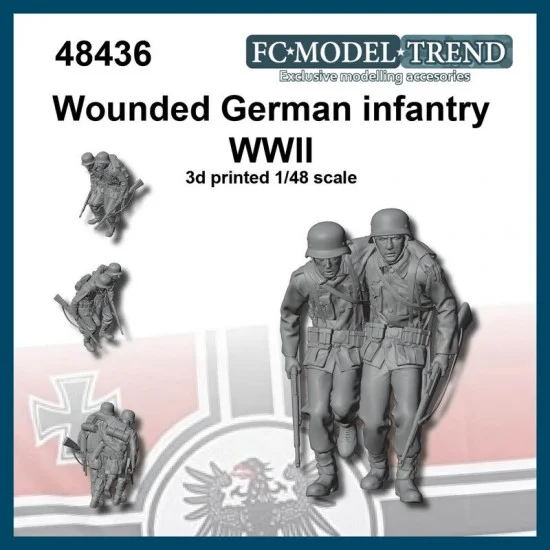 FC Model Trend 48436 1/48 WWII German Wounded Soldiers - Model Figures