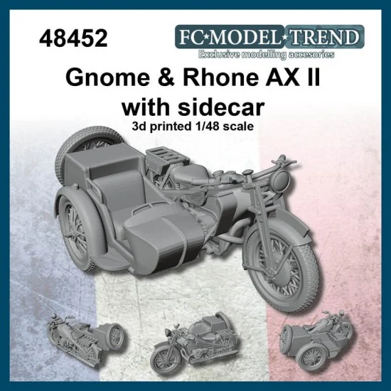 FC Model Trend 48452 1/48 Gnome & Rhone AX II with Sidecar Resin Kit - Military Vehicles & Tanks