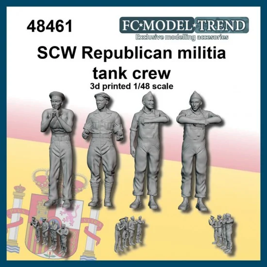 FC Model Trend 48461 1/48 Militian Tank Crew SCW (4 figures) - Model Figures