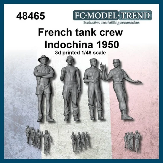 FC Model Trend 48465 1/48 French Tank Crew Indochina 1950 (4 figures) - Model Figures