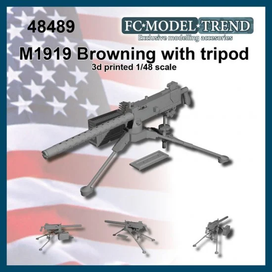 FC Model Trend 48489 1/48 M1919 Browning w/Tripod - Military Vehicles & Tanks