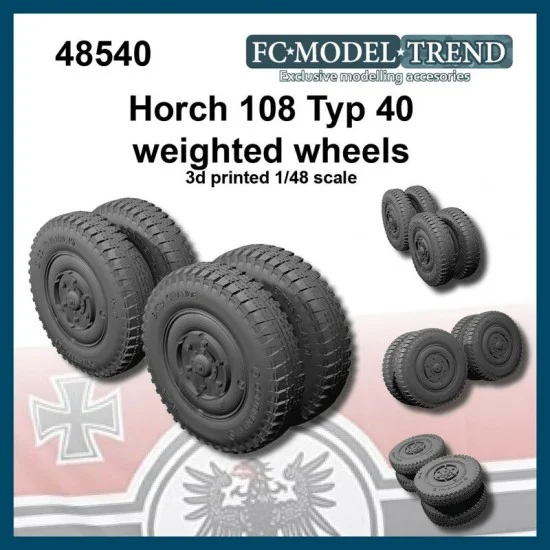 FC Model Trend 48540 1/48 Horch 108 Typ A Weighted Wheels - Military Vehicles & Tanks