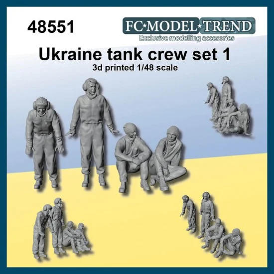 FC Model Trend 48551 1/48 Ukraine Tank Crew Set #1 - Model Figures