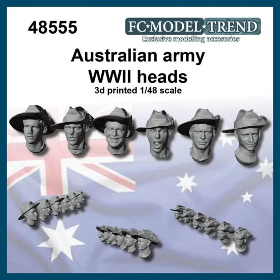 FC Model Trend 48555 1/48 WWII Australian Heads - Model Figures