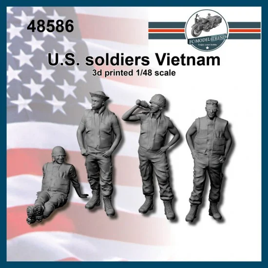 FC Model Trend 48586 1/48 US Soldiers, Vietnam Era (3D Printed Kits) - Model Figures
