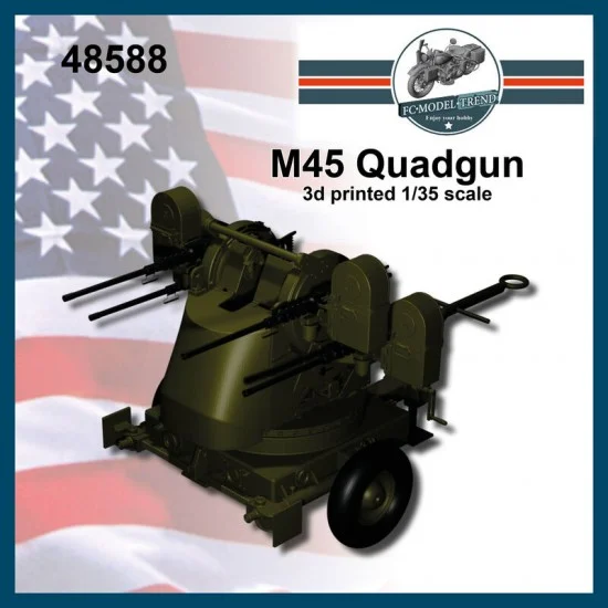 FC Model Trend 48588 1/48 M45 Quadmount Anti-aircraft Gun 3D Printed Kit