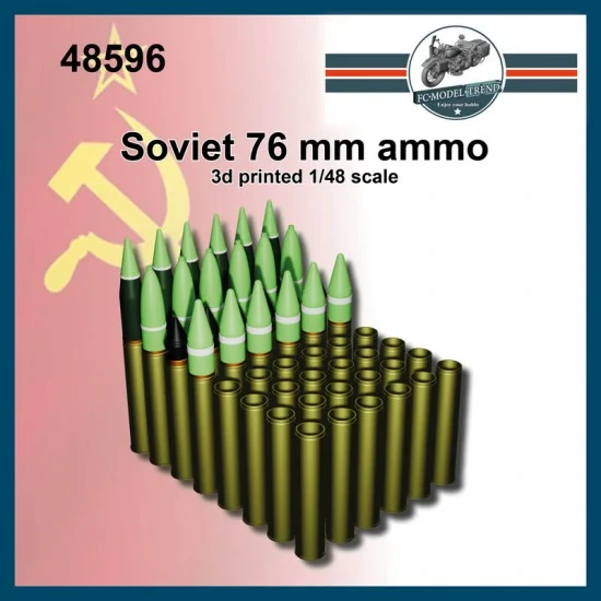 FC Model Trend 48596 1/48 Soviet 76mm Rounds Ammunition - Military Vehicles & Tanks