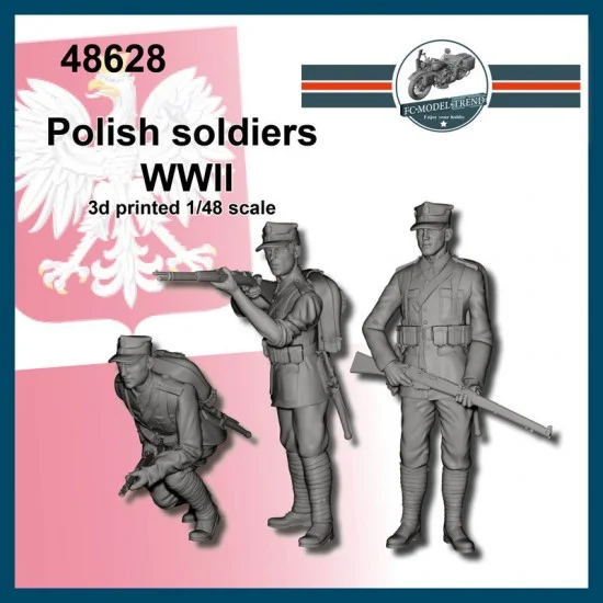 FC Model Trend 48628 1/48 WWII Polish Soldiers (3 figures) - Model Figures
