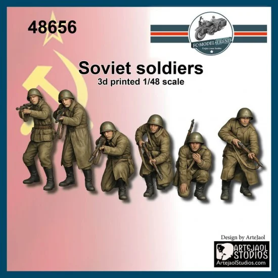 FC Model Trend 48656 1/48 WWII Soviet Soldiers #2 (6 figures) - Model Figures