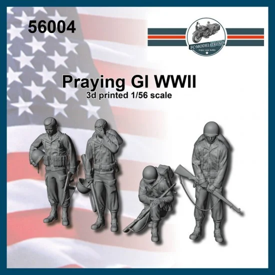FC Model Trend 56004 1/56 WWII US Praying GI (4 figures) - Model Figures