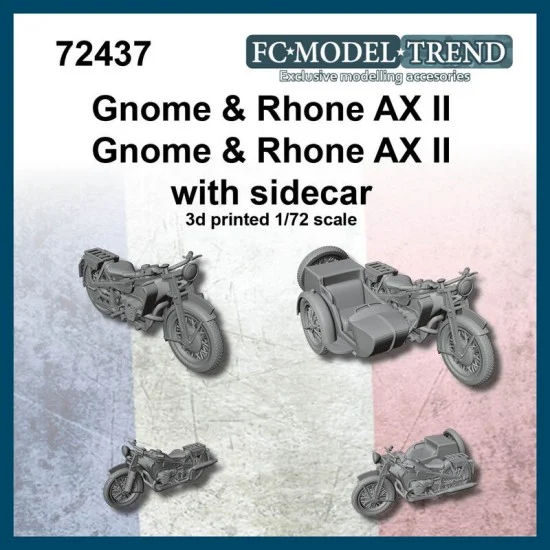 FC Model Trend 72437 1/72 Gnome & Rhone XA II (2 motorcycles with 1 sidecar) - Model Motorcycles