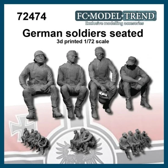 FC Model Trend 72474 1/72 German Soldiers Seated (4 figures) - Model Figures