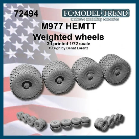 FC Model Trend 72494 1/72 HEMTT Weighted Wheels - Military Vehicles & Tanks