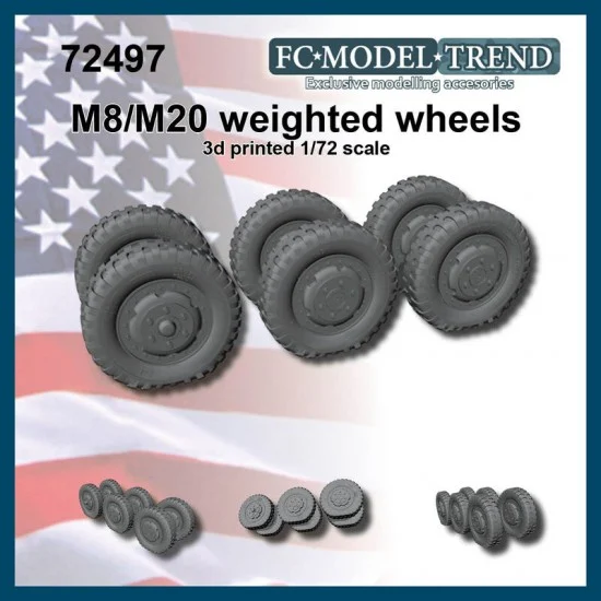 FC Model Trend 72497 1/72 M8/M20 Weighted Wheels - Military Vehicles & Tanks