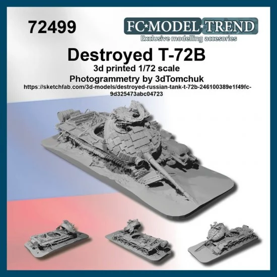 FC Model Trend 72499 1/72 T-72B Destroyed
