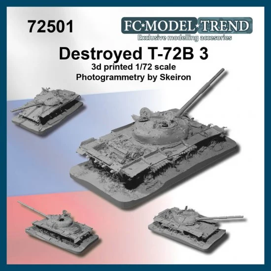 FC Model Trend 72501 1/72 T-72B Wreck Destroyed