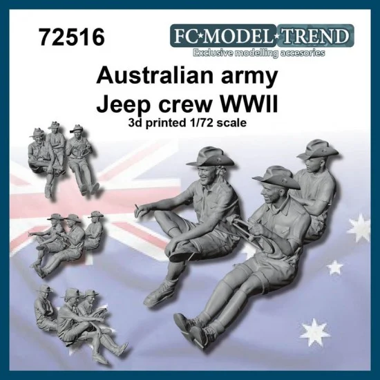 FC Model Trend 72516 1/72 WWII Australian Jeep Crews - Model Figures