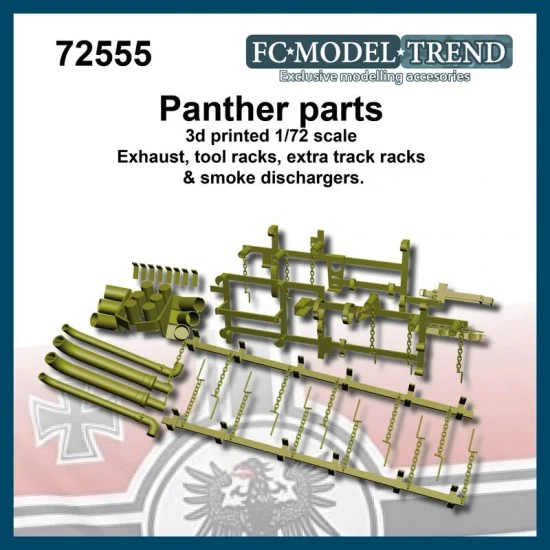FC Model Trend 72555 1/72 Panther Details: Exhaust, Tool Racks, Smoke Dischargers - Military Vehicles & Tanks